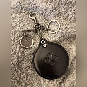 PATRICIA NASH BLACK LEATHER MIRROR KEY FOB